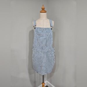 Abercrombie & Fitch Striped Denim Overall Skirt sz M